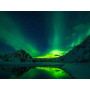  Danse d'Émeraude sur les Sommets Diamond Painting Aurore boreal