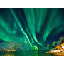  Fjord Arctique et Colonnes de Lumière Diamond Painting Aurore boreal