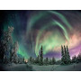  Tempête Céleste sur les Pics Neigeux Diamond Painting Aurore boreal