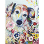  Cane sognatore fiorito Diamond Painting Cartoni Animati