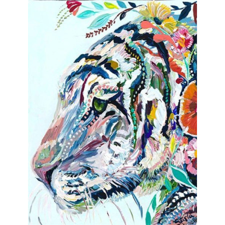  Fiore artistico tigre Diamond Painting Cartoni Animati
