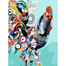 Pittura a diamante Colori della pittura del gallo Diamond Painting Cartoni Animati