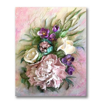  Rosa Blumen und Pfingstrose Melanie Diamond Painting Blumen