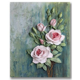  – Rosa Blumen und Pfingstrose Oda Diamond Painting Blumen