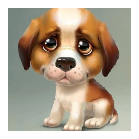 Triste aux Grands Yeux Diamond Painting Chiens