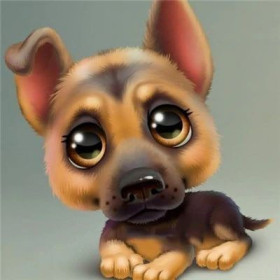  Cute German Shepherd Puppy Diamond Painting Dogs