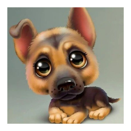 Diamantmalerei – Süßer Deutscher Schäferhundwelpe Diamond Painting Hunde