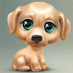  Puppy: The Turquoise Gaze Diamond Painting Dogs