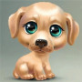  Puppy: De turquoise blik Diamond Painting Honden