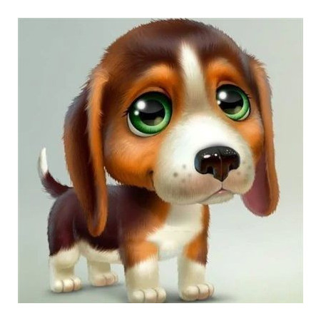  Beagle: The Emerald Gaze Diamond Painting Dogs
