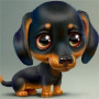  Dachshund Puppy with Sweet Eyes Diamond Painting Dogs