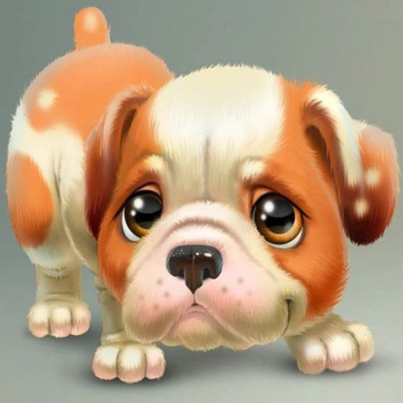  Bulldog: Il Bulldog dagli occhi dolci Diamond Painting Cani