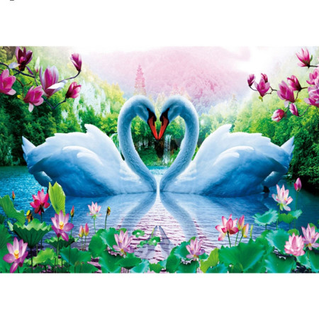  Le Cœur des Cygnes Diamond Painting Oiseaux