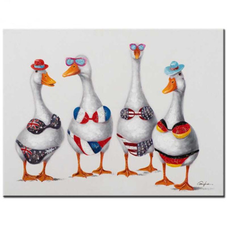  Ganzen in bikini Diamond Painting Vogels