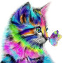  L'Arc-en-ciel Félin Diamond Painting Chats