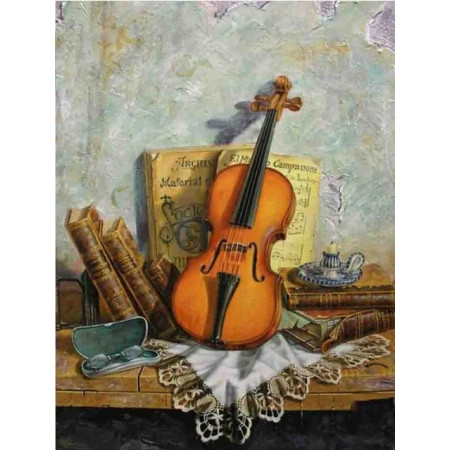  Violino su un mobile disegnato Musica Diamond Painting