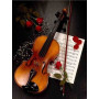  Violino Rose Rosse Musica Diamond Painting