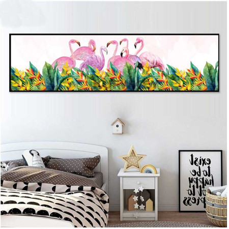  Flamant Rose Et Fleurs Diamond Painting Oiseaux