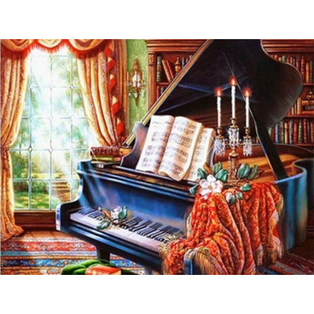  Pianosalon Diamond Painting Muziek