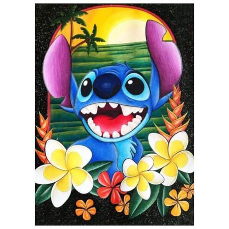  Gezeichneter Mann mit großem Lächeln Diamond Painting Cartoons