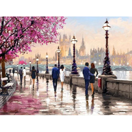  Paris Streetscape by the Quay Diamond Painting Cities & Villages