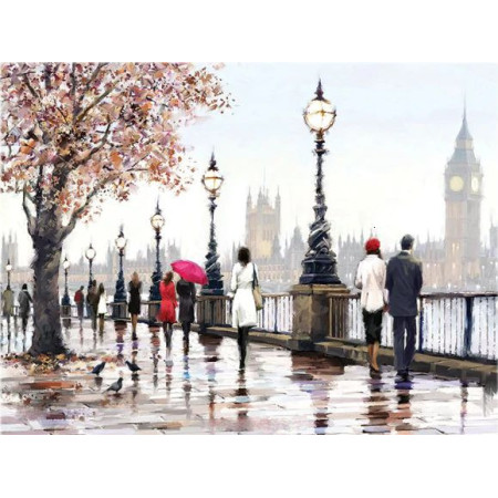  Pariser Straßenbild am Kai 2 Diamond Painting Städte & Dörfer