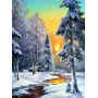  Landschaft: Die Wintersonne Diamond Painting Berge