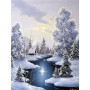  Le Crépuscule Enneigé Diamond Painting Montagnes
