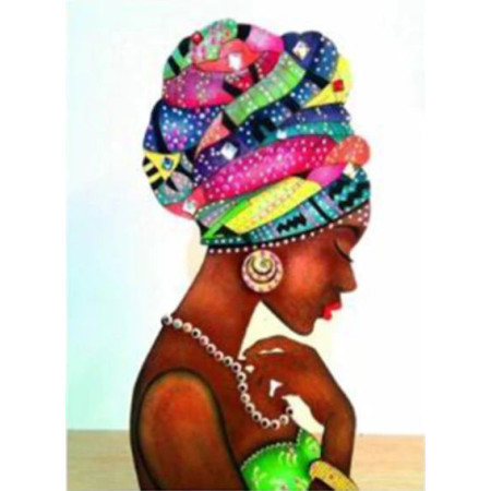  Afrikaanse vrouw Asma Diamond Painting Vrouw van de Wereld