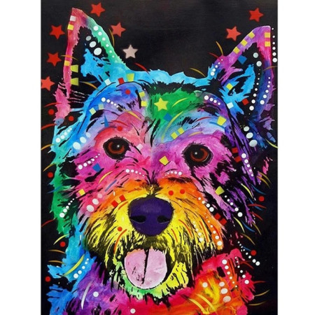  Cane con coriandoli Pop Art Diamond Painting Cani