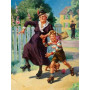  Grandparents and Grandchildren with Roller Skates Diamond Painting Elderly Person