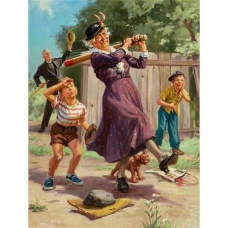  Grandparents and Grandchildren Playing Baseball Diamond Painting Elderly Person