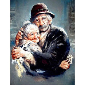  Couple Âgé Amoureux Dans Les Bras Diamond Painting Personne âgée