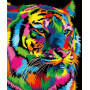  Veelkleurige tijger pop-art Diamond Painting Kits Leeuwen & Tijgers
