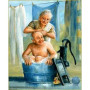  Older Couple Taking a Bath Diamond Painting Elderly Person