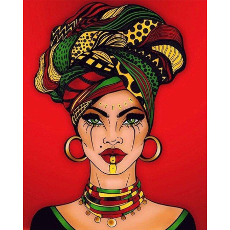  African Woman Awa Diamond Painting Woman of the World