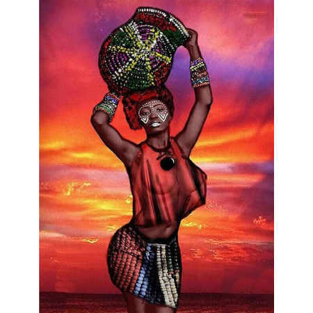  Afrikanische Frau Oumou Diamond Painting Frau der Welt