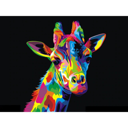  Girafe Pop Art Multicolore Giraffe Diamond Painting