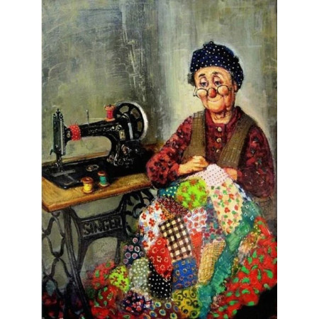  Old Woman Seamstress Diamond Painting Elderly Person