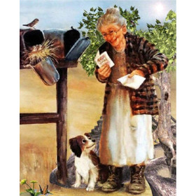  Old Woman Mailbox Diamond Painting Elderly Person