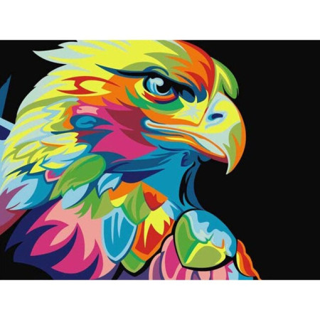 Pittura a diamante Aigle Pop Art Multicolore Diamond Painting Uccelli