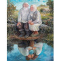  Ouder echtpaar aan het water Diamond Painting Oudere Persoon