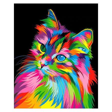  Le Portrait Pop Art Diamond Painting Chats