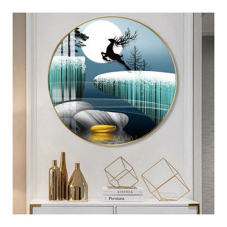  Der Sprung des Goldenen Hirschen Diamond Painting Elche