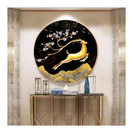 Diamantmalerei – Himmlischer goldener Hirsch Diamond Painting Elche