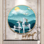  Cerfs Divins au Soleil d'Or Diamond Painting Élans