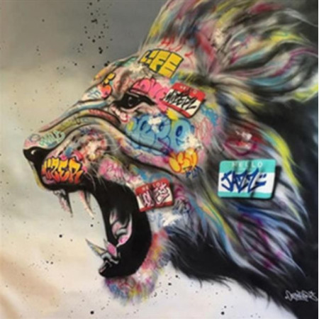  Roaring Lion Street Art Graffiti Diamond Painting
