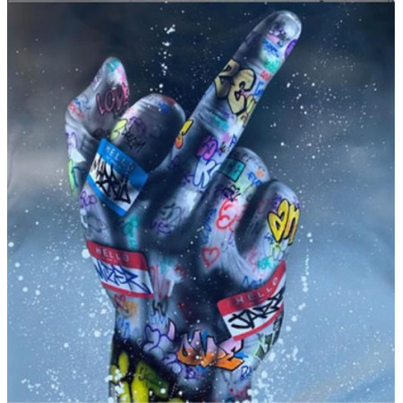  – Mittelfinger-Graffiti Diamond Painting Graffiti