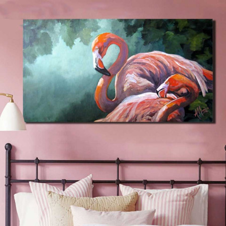  Pink Flamingo Couple Bird Diamond Painting