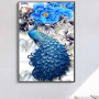  Pfau: Der Blaue Pfingstrose Diamond Painting Pfauen